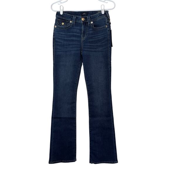 NWT True Religion Becca Mid Rise Bootcut Jean Size 26 Dark Wash Flap Pockets - Picture 1 of 8